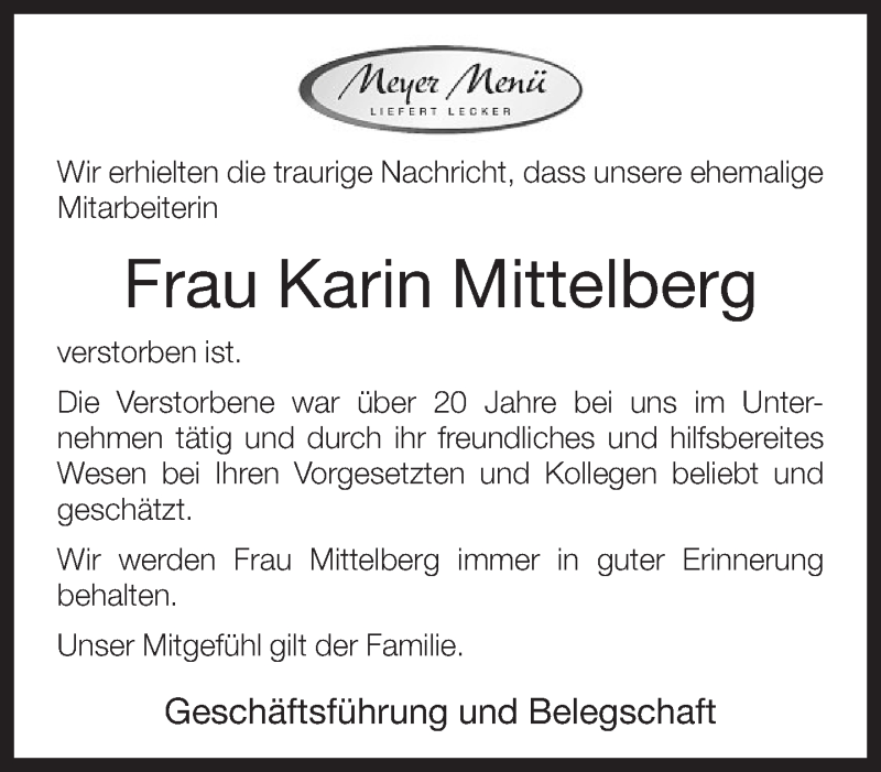 Traueranzeige für Karin Mittelberg vom 01.03.2013 aus Neue Westfälische