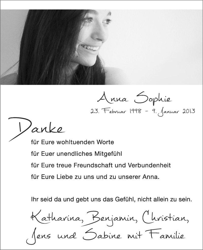  Traueranzeige für Anna Sophie  Stegkemper vom 23.03.2013 aus Neue Westfälische