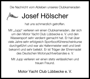 Traueranzeige von Josef Hölscher von Neue Westfälische