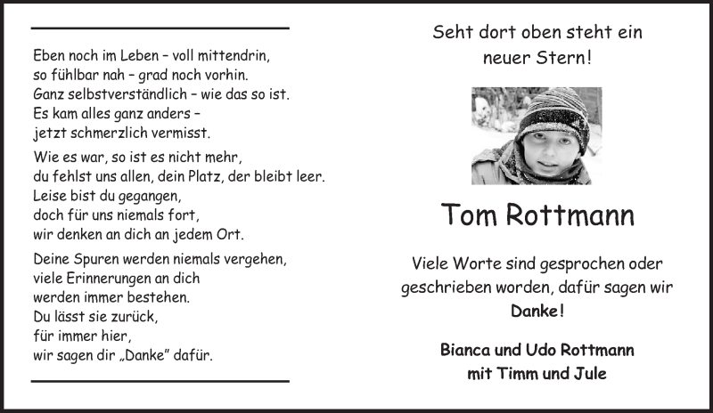  Traueranzeige für Tom Rottmann vom 27.04.2013 aus Neue Westfälische