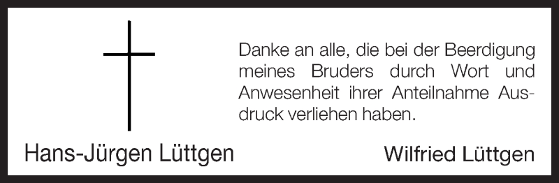  Traueranzeige für Hans-Jürgen Lüttgen vom 08.06.2013 aus Neue Westfälische
