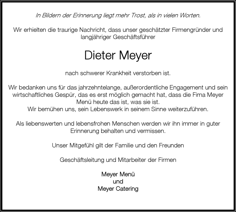  Traueranzeige für Dieter Meyer vom 05.06.2012 aus Neue Westfälische