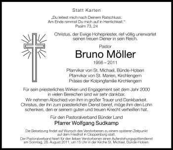 Traueranzeige von Bruno Möller von Neue Westfälische