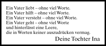 Traueranzeige von Ein Vater  von Neue Westfälische