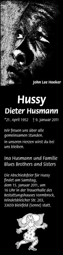  Traueranzeige für Dieter Husmann vom 12.01.2011 aus Neue Westfälische