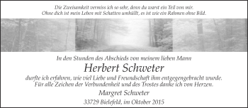 Traueranzeige von Herbert Schweter