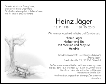 Traueranzeige von Heinz Jäger