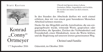 Traueranzeige von Konrad Ortmeyer von Neue Westfälische