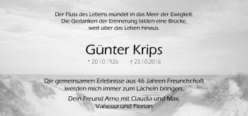 Traueranzeige von Günter Krips von Neue Westfälische