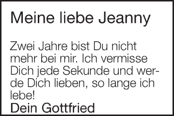 Traueranzeige von Jeanny  von Neue Westfälische