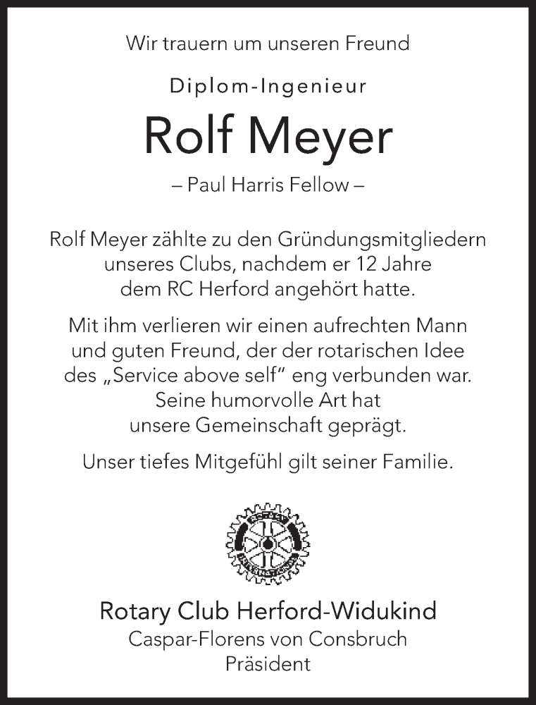  Traueranzeige für Rolf Meyer vom 09.03.2016 aus Neue Westfälische