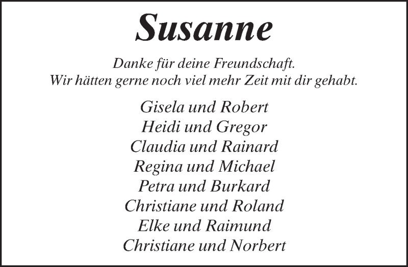  Traueranzeige für Susanne Hermjohannknecht vom 27.08.2016 aus Neue Westfälische