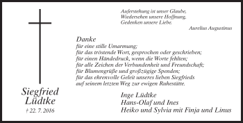Traueranzeige von Siegfried Lüdtke von Neue Westfälische