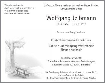 Traueranzeige von Wolfgang Jeibmann von Neue Westfälische