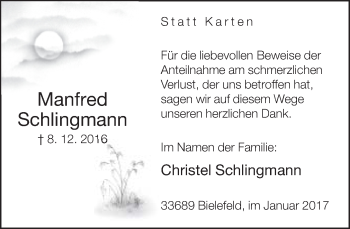 Traueranzeige von Christel Schlingmann von Neue Westfälische