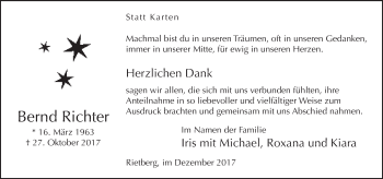 Traueranzeige von Bernd Richter von Neue Westfälische