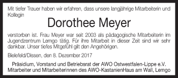 Traueranzeige von Dorothee Meyer von Neue Westfälische