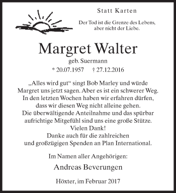 Traueranzeige von Margret Walter von Neue Westfälische