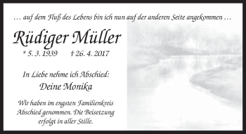 Traueranzeige von Rüdiger Müller von Neue Westfälische