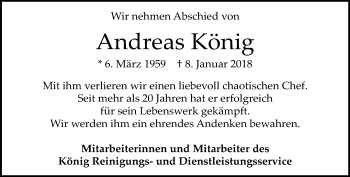 Traueranzeige von Andreas König