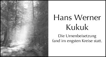Traueranzeige von Hans Werner Kukuk von Neue Westfälische