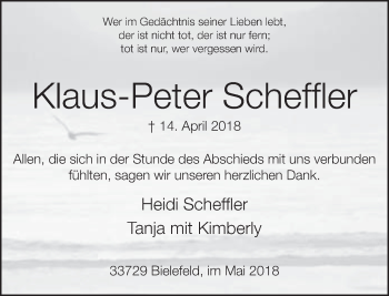 Traueranzeige von Klaus-Peter Scheffler