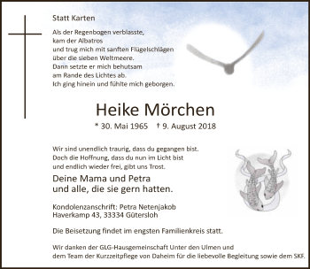 Traueranzeige von Heike Mörchen von Neue Westfälische