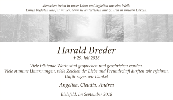 Traueranzeige von Harald Breder