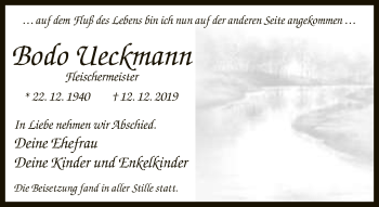 Traueranzeige von Bodo Ueckmann von Neue Westfälische