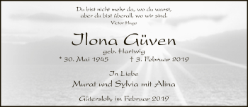 Traueranzeige von Ilona Güven von Neue Westfälische