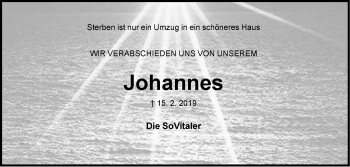 Traueranzeige von Johannes Langner von Neue Westfälische