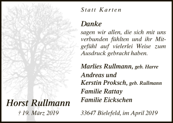 Traueranzeige von Horst Rullmann von Neue Westfälische