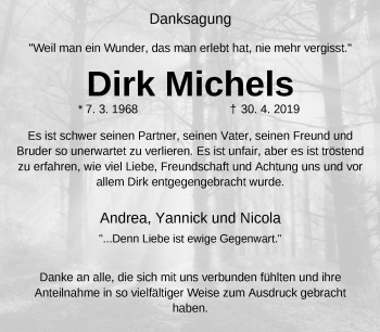 Traueranzeige von Dirk Michels von Neue Westfälische