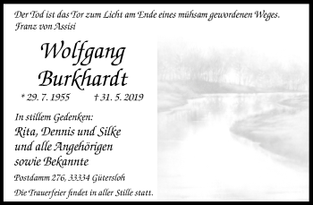 Traueranzeige von Wolfgang Burkhardt von Neue Westfälische