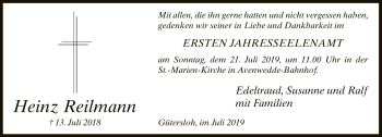 Traueranzeige von Heinz Reilmann von Neue Westfälische
