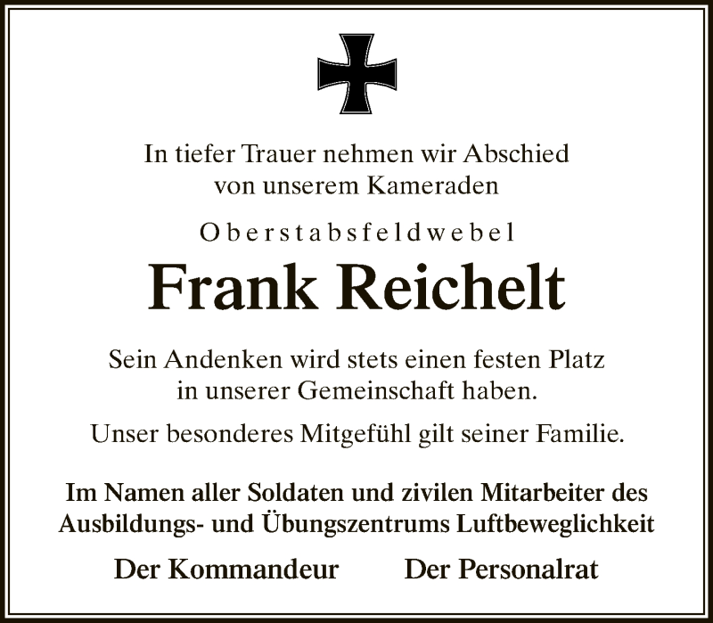  Traueranzeige für Frank Reichelt vom 09.08.2019 aus Neue Westfälische