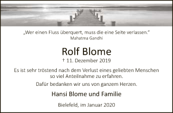 Traueranzeige von Rolf Blome von Neue Westfälische