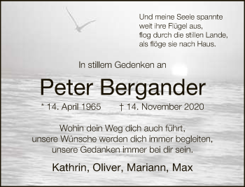 Traueranzeige von Peter Bergander von Neue Westfälische