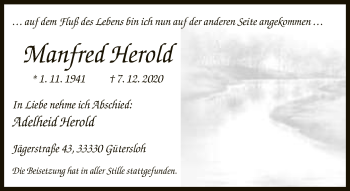 Traueranzeige von Manfted Herold von Neue Westfälische