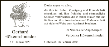 Traueranzeige von Gerhard Hökenschnieder von Neue Westfälische