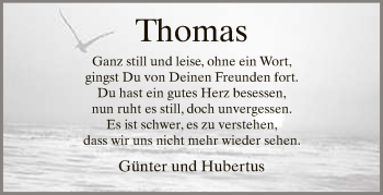 Traueranzeige von Thomas Schmitz von Neue Westfälische