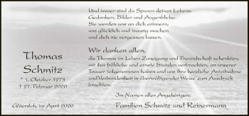Traueranzeige von Thomas Schmitz von Neue Westfälische