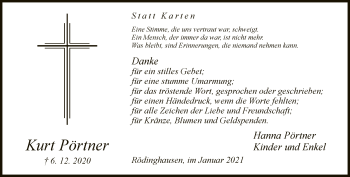 Traueranzeige von Kurt Pörtner von Neue Westfälische