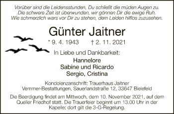 Traueranzeige von Günter Jaitner von Neue Westfälische