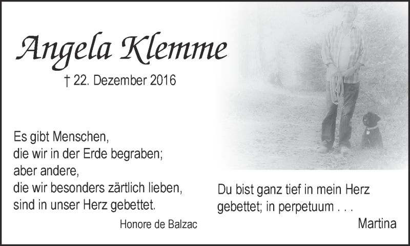  Traueranzeige für Angela Klemme vom 24.12.2021 aus Neue Westfälische