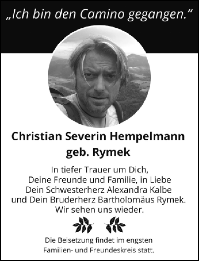  Traueranzeige für Christian Severin Hempelmann vom 10.12.2021 aus Neue Westfälische
