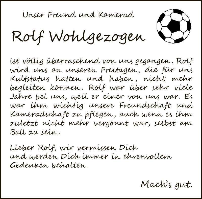  Traueranzeige für Rolf Wohlgezogen vom 04.12.2021 aus Neue Westfälische