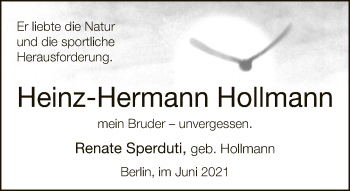 Traueranzeige von Heinz-Hermann Hollmann von Neue Westfälische