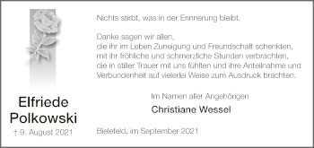 Traueranzeige von Elfriede Polkowski von Neue Westfälische