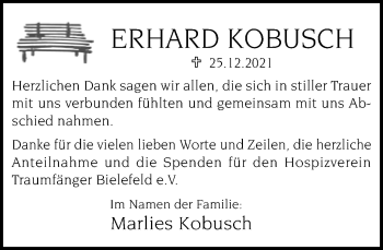 Traueranzeige von Erhard Kobusch